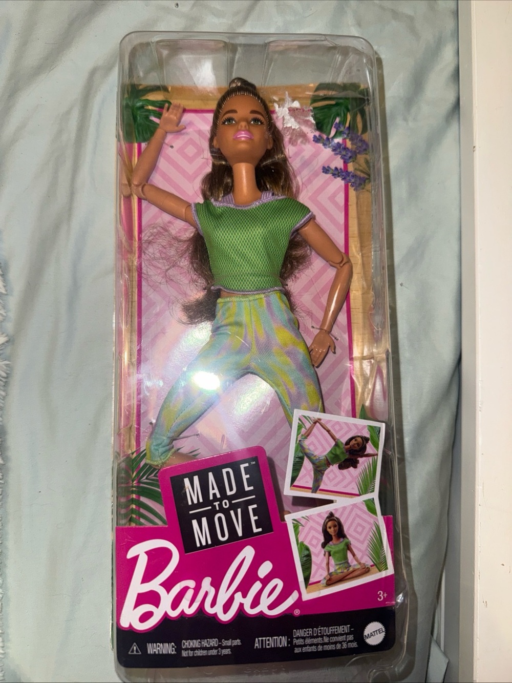 Barbie Made to Move Doll in Green Top & Pastel Tie-Dye Pants rare nwt